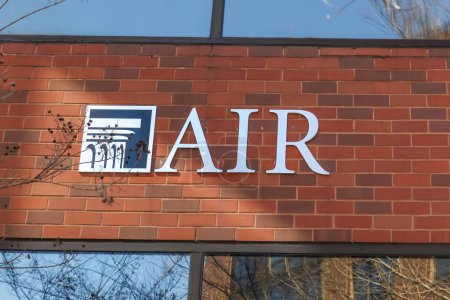 Photo for Washington D.C., USA - March 1, 2020: American Institutes for Research (AIR) sign and logo on their headquarters building in Washington D.C., USA. AIR is a nonprofit organization. - Royalty Free Image