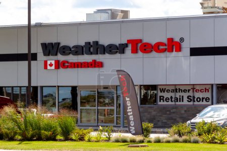 Photo for WeatherTech Canada Retail Showroom is seen on August 30, 2019 in Burlington, Ontario, Canada. WeatherTech is a Canadian company products provide complete automotive interior carpet. - Royalty Free Image