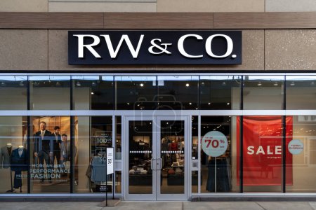 Photo for Niagara On the Lake, Canada- September 10, 2019: Close up of RW and CO store sign. RW and CO is a division of Reitmans, a Canadian retailing company. - Royalty Free Image
