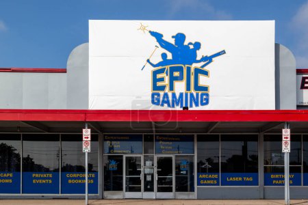Foto de Una tienda de Epic Games se ve el 10 de septiembre de 2019 en St. Catharines, Ont. Canadá. Epic Games, Inc. es un desarrollador y editor de software y videojuegos estadounidense.. - Imagen libre de derechos