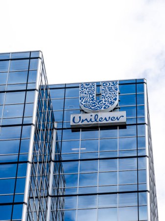 Photo for Toronto, Canada - July 31, 2019: Unilever Canada sign on their head office in Toronto, Canada. Unilever Canada Inc. produces, supplies, and markets food, home, and personal care products. - Royalty Free Image