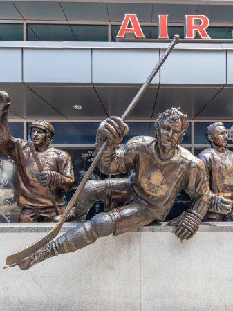 Photo for Toronto, Canada-May 5, 2018: The statues of George Armstrong, Legends Row outside Air Canada Centre (renamed Scotiabank Arena in 2018 ) in Toronto (total 14 statues after October, 2017). - Royalty Free Image