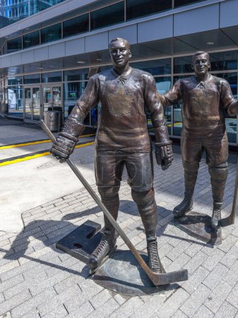 Photo for Toronto, Canada-May 5, 2018: The statues of Red Kelly, Legends Row outside Air Canada Centre in Toronto (total 14 statues after October, 2017). - Royalty Free Image