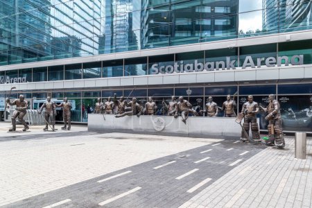 Photo for Toronto, Canada-July 2, 2018: The statues on Legends Row outside Scotiabank Arena (formerly named Air Canada Centre) in Toronto (total 14 statues after October, 2017). - Royalty Free Image