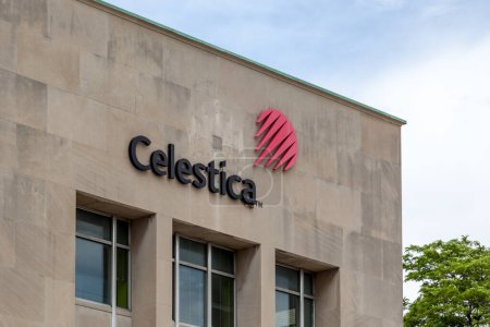 Photo for Toronto, Ontario, Canada - June 25, 2018: Sign of Celestica on headquarters building in Toronto. Celestica Inc. is a Canadian multinational electronics manufacturing services company. - Royalty Free Image
