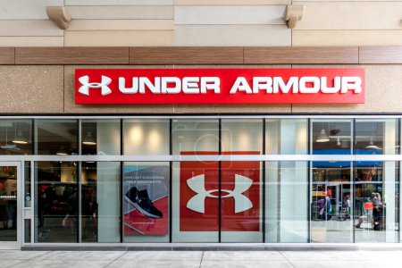 Photo for Niagara On the Lake, Canada- May 20, 2018: Under Armour storefront in Outlet Collection at Niagara. Under Armour, Inc. is an American company that manufactures footwear, sports and casual apparel. - Royalty Free Image
