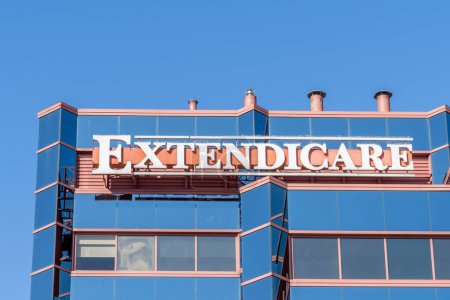 Photo for Markham, On, Canada - October 5, 2020: Extendicare Canada sign on the building in Markham, On, Canada. Extendicare Real Estate Investment Trust is a company that operates 440 long-term care facilities - Royalty Free Image