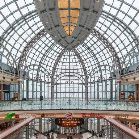 Photo for NIAGARA FALLS, CANADA - JANUARY 21, 2018: Glass roof of Galleria Shops & Dining at the Niagara Fallsview Casino Resort in Niagara Falls. - Royalty Free Image
