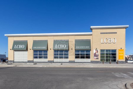 Photo for Aurora, Ontario, Canada - April 22,2018: LCBO store front in Aurora. The Liquor Control Board of Ontario (LCBO) is a Crown corporation that retails and distributes alcoholic beverages. - Royalty Free Image