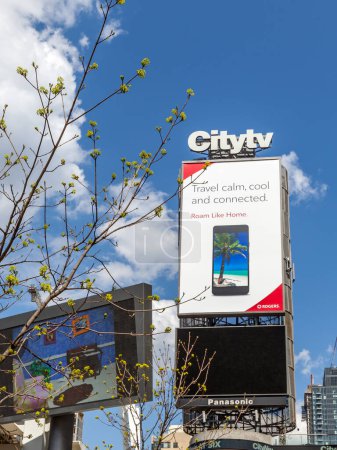 Photo for Toronto, Ontario, Canada - May 5, 2018: Sign of Citytv (City) at City Omni builing in Toronto. Citytv (City) is a Canadian television network owned by Rogers Communications. - Royalty Free Image