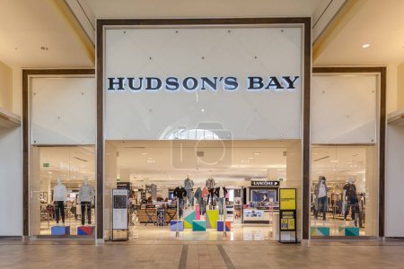 Photo for TORONTO, CANADA - FEBRUARY 24, 2018: Hudson's Bay store front in the Hillcrest Mall in Toronto. The Hudson's Bay Company is a Canadian retail business group. - Royalty Free Image