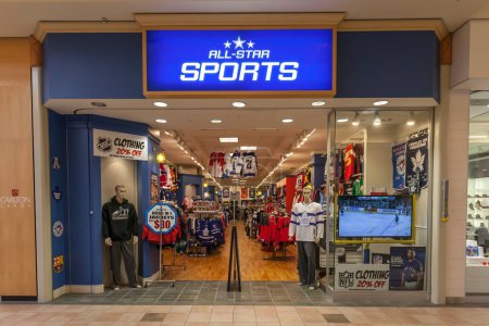 Photo for Richmond hill, Ontario, Canada - February 24, 2018: All Star Sports store front in Hillcrest Mall near Toronto, a Sportswear store. - Royalty Free Image