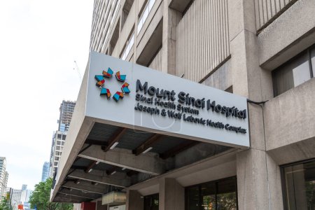 Foto de Mount Sinai Hospital (MSH) en Toronto, Ontario, Canadá - 9 de agosto de 2023. Mount Sinai Hospital es un hospital y parte de Sinai Health. - Imagen libre de derechos