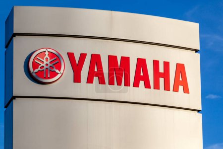 Photo for Toronto, Canada - June 1, 2018: Yamaha Motor Canada sign at head office in Toronto. Yamaha Motor Company Limited is a Japanese manufacturer of motorcycles, marine products. - Royalty Free Image