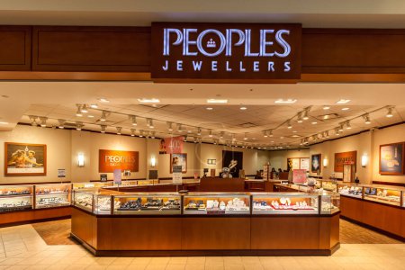 Photo for Toronto, Canada - February 7, 2018: Peoples Jewellers store front in the Fairview Mall in Toronto, the largest retailer of fine jewellery in Canada. - Royalty Free Image