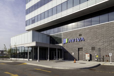 Photo for Oakville, Ontario, Canada - May 27, 2019: Sign on the Aviva Canada's office in Oakville, Ontario, Canada. Aviva plc is a British insurance company, a general insurer and a life and pensions provider. - Royalty Free Image