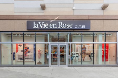 Photo for Niagara On the Lake, Canada- March 4, 2018: La Vie en Rose storefront in Outlet Collection at Niagara. Boutique La Vie en Rose is a Canadian lingerie retailer sells a range of undergarments, sleepwear - Royalty Free Image