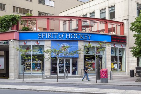 Photo for Spirit of Hockey logo on a building - Royalty Free Image