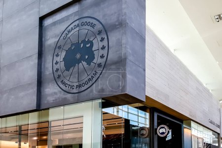 Photo for Toronto, Canada - May 29, 2018: Canada Goose store logo is seen in the mall in Toronto. Canada Goose Inc. is a Canadian manufacturer of outwear apparel. - Royalty Free Image