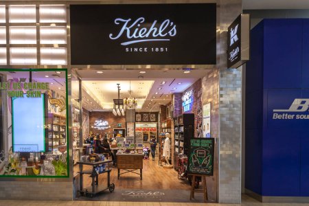 Photo for Toronto, Canada - February 23, 2018: Kiehl's store front in the Mall in Toronto, a British cosmetics, skin care and perfume company. - Royalty Free Image