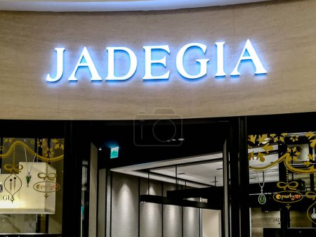 Photo for Taipei, Taiwan - December 8, 2018: Close up of Jadegia store in a shopping mall. - Royalty Free Image