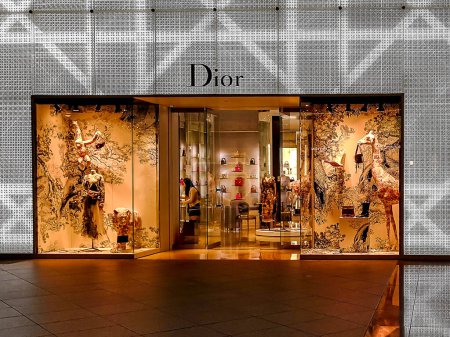 Photo for Taipei, Taiwan - December 8, 2018: Dior storefront in a shopping mall. Dior is a French luxury goods company. - Royalty Free Image