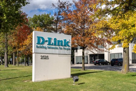 Téléchargez les photos : Mississauga, Ontario, Canada- 20 octobre 2018 : Signe de D-link Canada à Mississauga. D-Link Corporation est une multinationale taïwanaise de fabrication de matériel de réseautage. - en image libre de droit