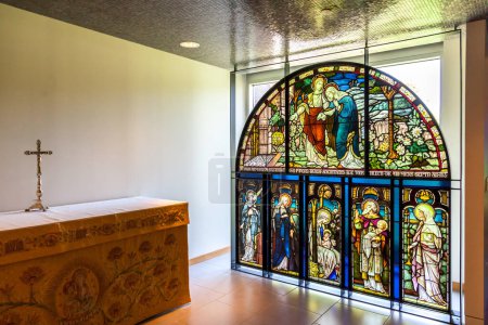 Photo for Stained glass window in church - Royalty Free Image