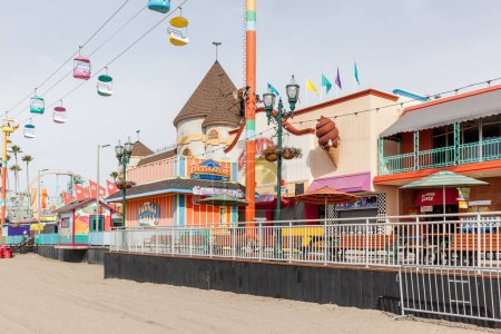 Photo for Santa Cruz, California, USA - March 31, 2018: Santa Cruz Beach Boardwalk, California's oldest surviving amusement park offers a variety of games. - Royalty Free Image