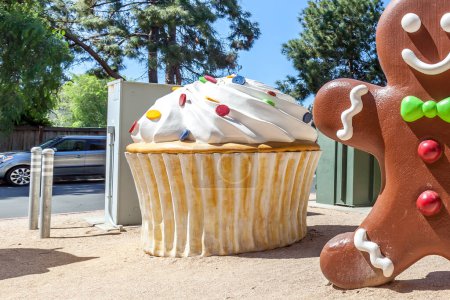 Photo for Mountain View, California, USA - March 28, 2018: Android gingebread statue at Google Visitor Center Beta. Android is a mobile operating system developed by Google. - Royalty Free Image