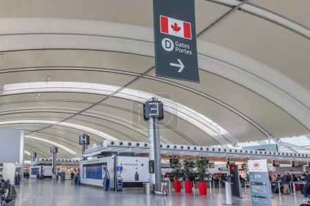 Photo for Toronto, Canada- March 28, 2018: Interior view of Toronto Pearson Airport in Toronto, Canada. Pearson is the largest and busiest airport in Canada. - Royalty Free Image