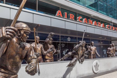 Photo for Toronto, Canada-May 5, 2018: Legends Row outside Air Canada Centre (renamed Scotiabank Arena in 2018 ) in Toronto, total 14 statues after October, 2017. - Royalty Free Image