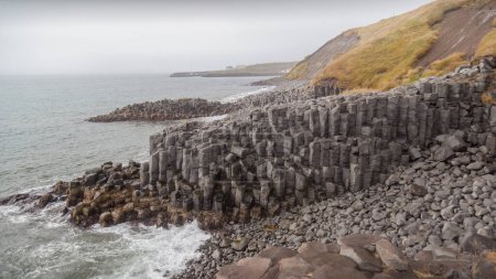 View of basalt columns in Iceland