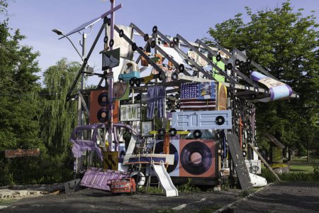 Photo for DETROIT, USA - June 18, 2016: The Heidelberg Project in Detroit, Michigan, USA. The Heidelberg Project is an outdoor art project in Detroit, Michigan which found in 1986. - Royalty Free Image