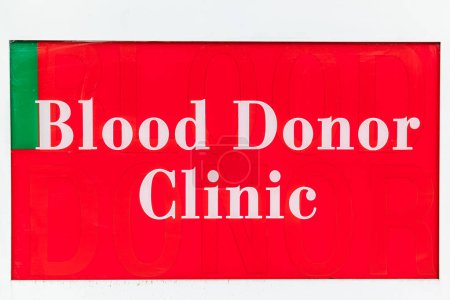 Photo for TORONTO, CANADA - 26TH JUNE 2014: A sign for a Blood Donor Clinic in Central Toronto during the day - Royalty Free Image