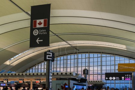 Photo for TORONTO, CANADA - AUGUST 3, 2017: Sign of Air Canada in Toronto Pearson International airport. - Royalty Free Image