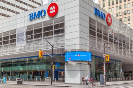 Photo for TORONTO, ONTARIO, CANADA - JUNE 18, 2017: BMO (Bank of Montreal) main branch in Torontos financial district Toronto, Ontario. - Royalty Free Image