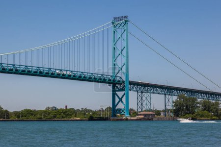 Téléchargez les photos : Pont Ambassador entre Windsor (Ontario) et Detroit (Michigan) - en image libre de droit