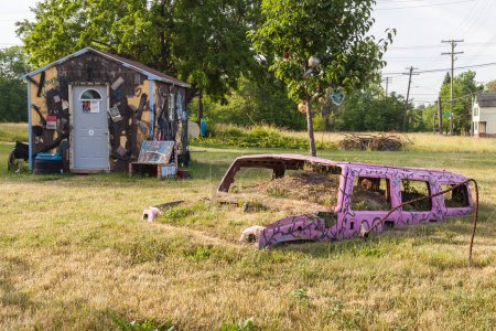 Photo for The Heidelberg Project on Heidelberg St, created by Tyree Guyton & family in the McDougall-Hunt neighborhood of Detroit, Michigan, USA - Royalty Free Image