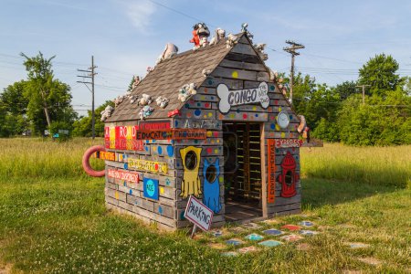 Photo for DETROIT, USA - June 18, 2016: The Heidelberg Project in Detroit, Michigan, USA. The Heidelberg Project is an outdoor art project in Detroit, Michigan which found by Tyree Guyton in 1986. - Royalty Free Image