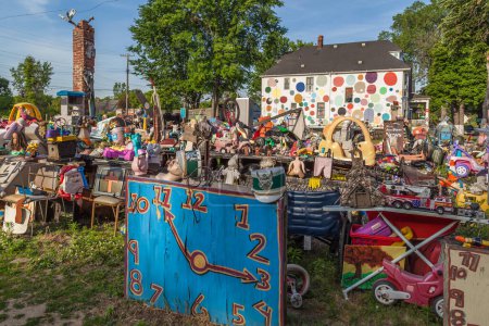 Photo for DETROIT, USA - June 18, 2016: The Heidelberg Project in Detroit, Michigan, USA. The Heidelberg Project is an outdoor art project in Detroit, Michigan which found by Tyree Guyton in 1986. - Royalty Free Image