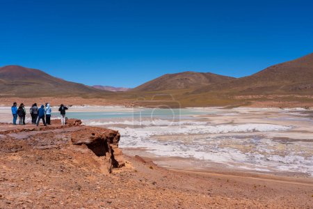 Foto de San Pedro de Atacama, Chile. Rocas Rojas (Piedras Rojas), lagunas y salinas en Santiago, Chile. - Imagen libre de derechos