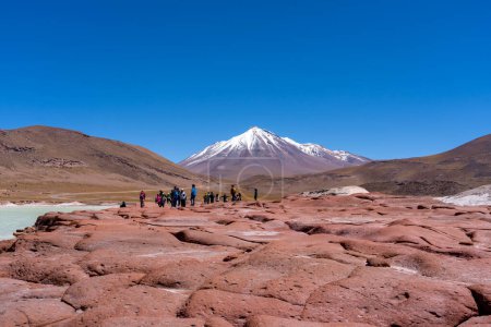 Foto de San Pedro de Atacama, Chile. Rocas Rojas (Piedras Rojas), lagunas y salinas en Santiago, Chile. - Imagen libre de derechos
