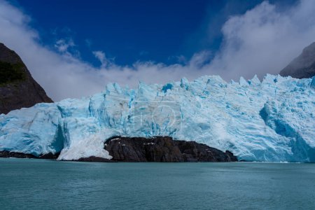 A large iceberg floating on the water near Upsala glacier, Santa Cruz Province, Argentina.