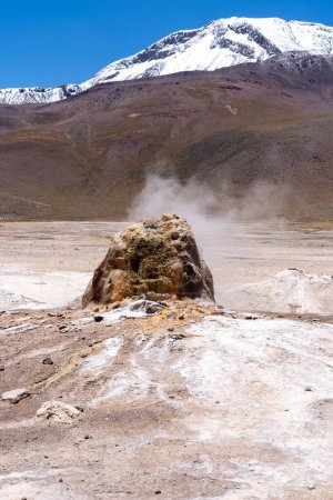 Uno de los géiseres activos en El Tatio, Chile. El Tatio es un campo geotermal con muchos géiseres cerca del pueblo de San Pedro de Atacama en los Andes del norte de Chile.