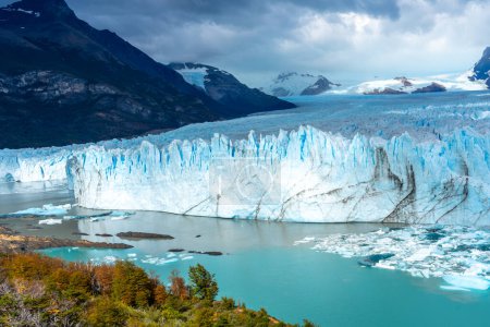 Photo for View of the left side of the Perito Moreno glacier of Los Glaciares National Park in Argentina. Los Glaciares National Park is a UNESCO World Heritage site. - Royalty Free Image
