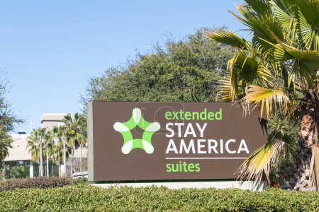 Photo for Orlando, Florida, USA - January 30, 2022: Extended Stay America sign in Orlando, Florida, USA. Extended Stay America, Inc. is the operator of an economy, extended-stay hotel chain. - Royalty Free Image