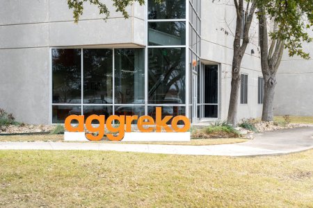 Photo for Austin, Texas, USA - March 17, 2022: Aggreko office in Austin, Texas, USA. Aggreko plc is a British supplier of temporary power generation equipment and of temperature control equipment. - Royalty Free Image