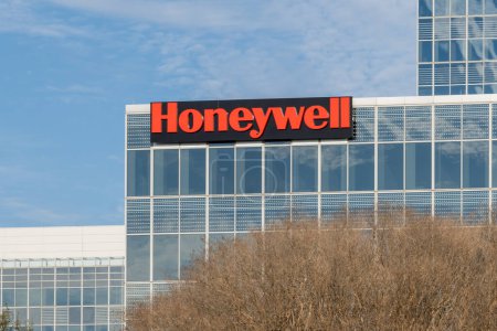 Photo for Houston, Texas, USA - March 2, 2022: Honeywell office building in Houston, USA. Honeywell International is an American multinational conglomerate corporation. - Royalty Free Image