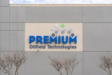 Photo for Houston, TX, USA - March 2, 2022: Premium Oilfield Technologies sign on the building at its headquarters in Houston. Premium manufactures machinery and equipment for oil and gas fields. - Royalty Free Image